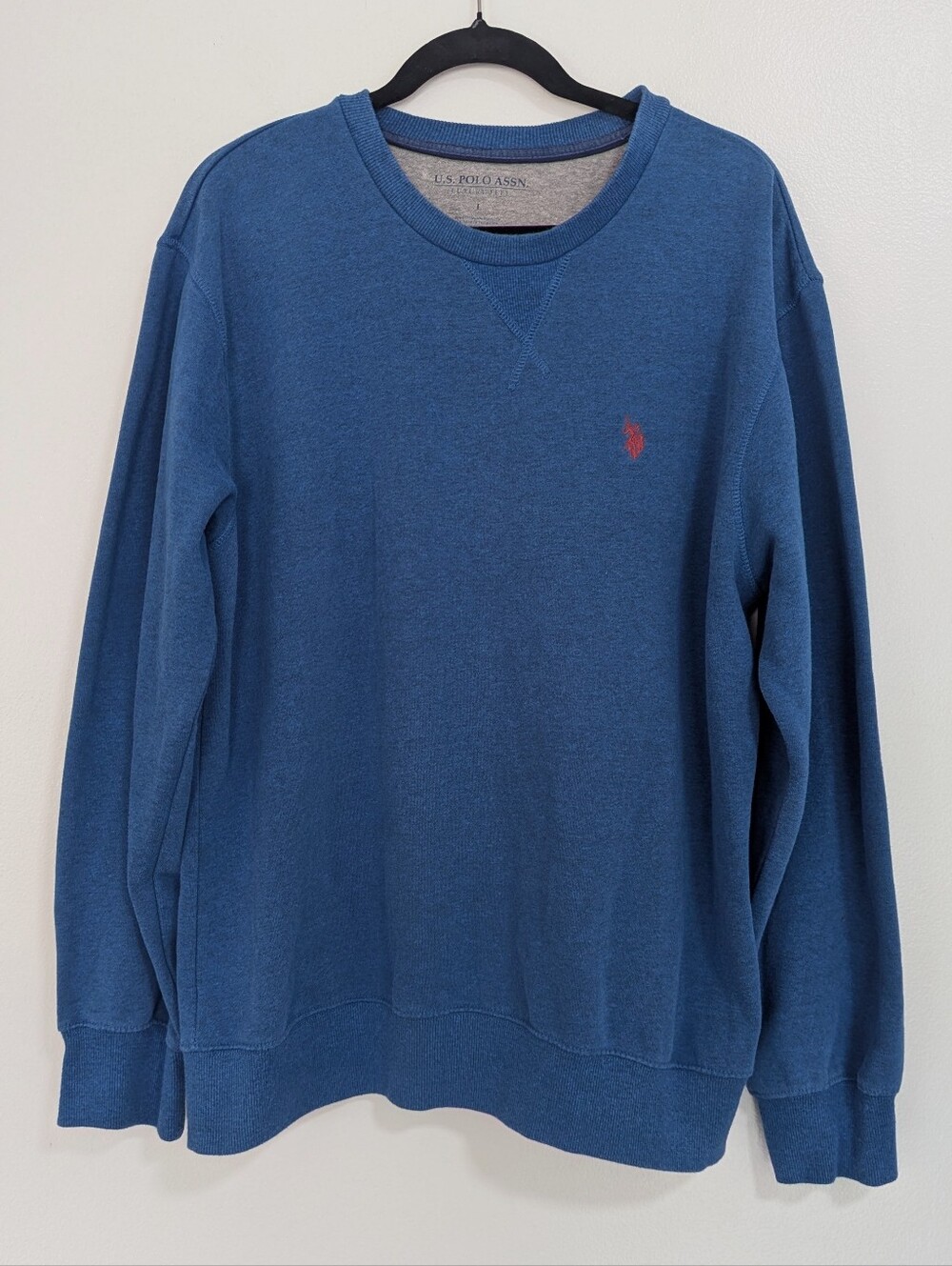 U.S. Polo Assn Blue Luxury Feel Crewneck Sweatshirt Mens Size Large